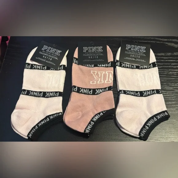 PINK Victoria's Secret Trio Low-Cut Socks in Light Pink and Blush - Picture 1 of 1